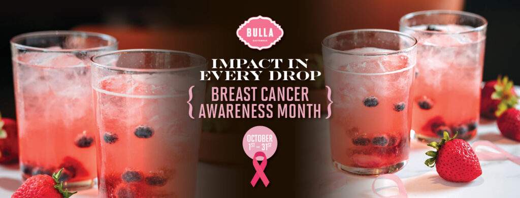 promoting Bulla’s Breast Cancer Awareness Month campaign where $1 from each sangría sold in October