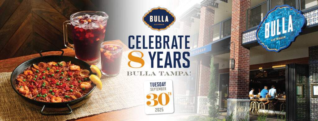 Sangrías and paella at Bulla Tampa during the 8-year anniversary celebration