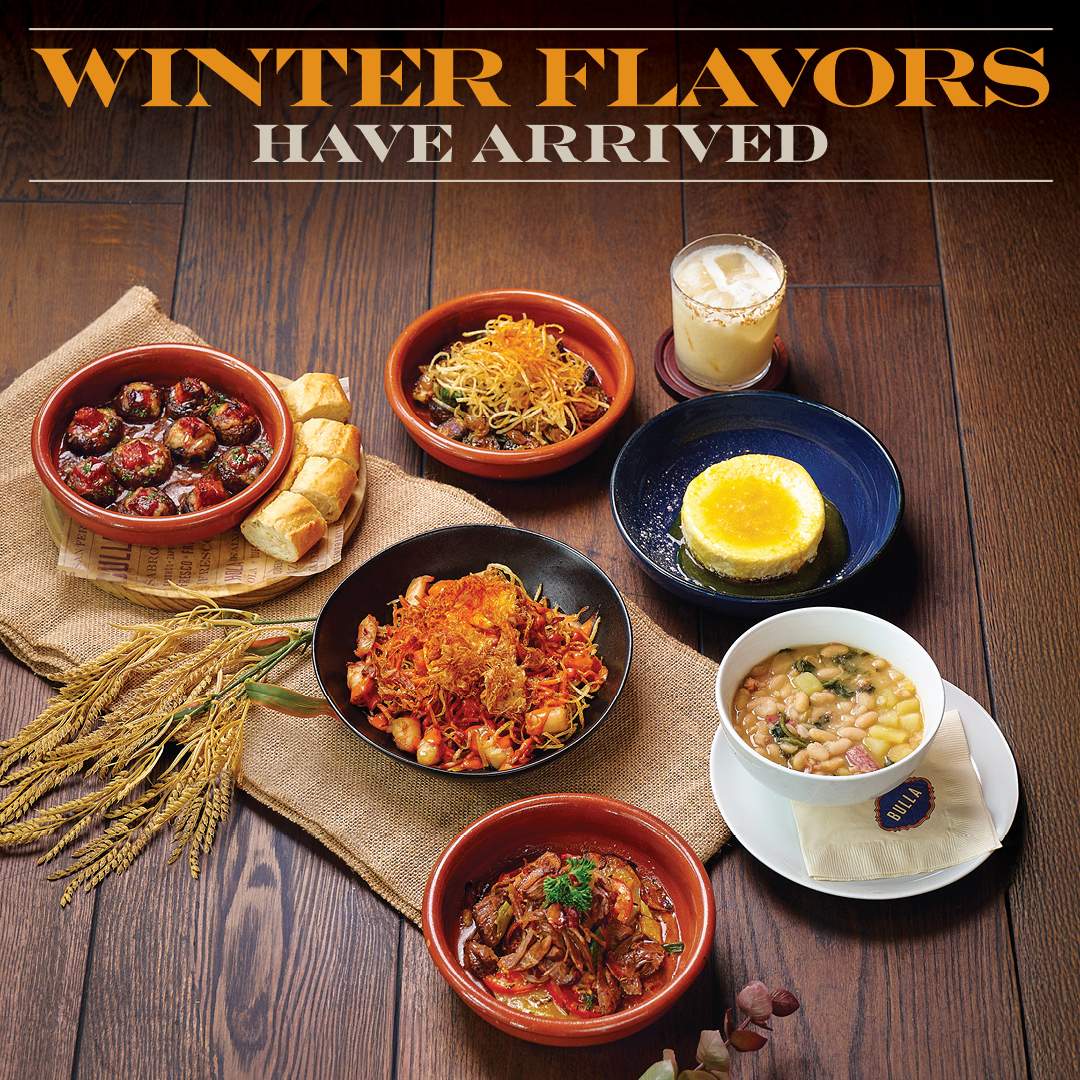 Bulla Gastrobar winter menu with seasonal Spanish dishes and a coconut margarita, highlighting new winter flavors.