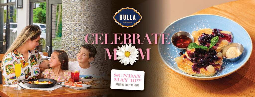Family enjoying Mother’s Day brunch at Bulla Gastrobar with Spanish dishes, mimosas, and a warm atmosphere.