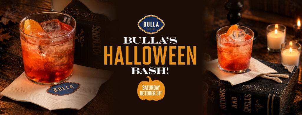 Bulla Halloween Bash with cocktails and Halloween decorations on Saturday October 31